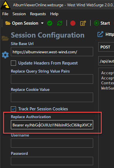 Capture unique Bearer token into variable and passed into header